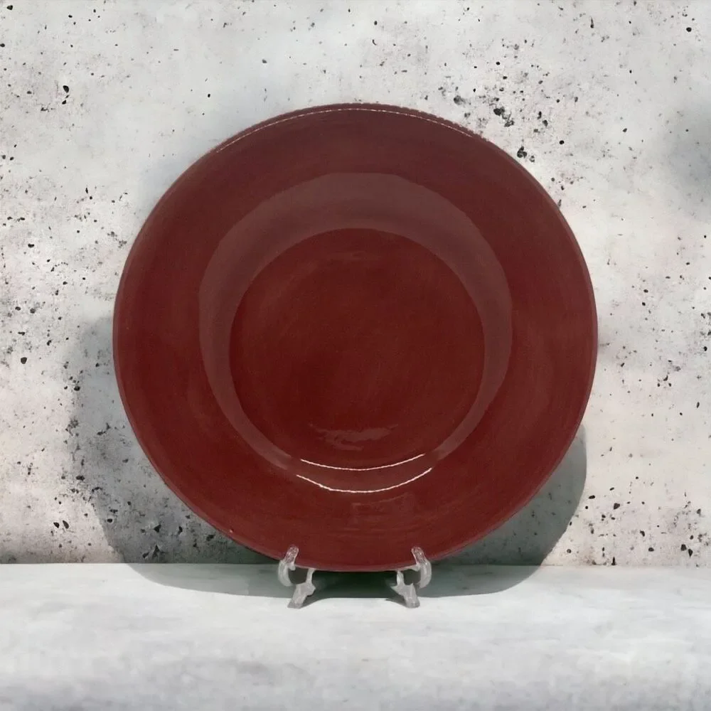 Pottery Barn SAUSALITO Merlot Red Large Dinner Plates 12”